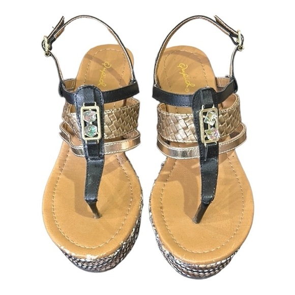 Qupid Platform Wedge Heel Sandals Size 7 - Picture 6 of 12